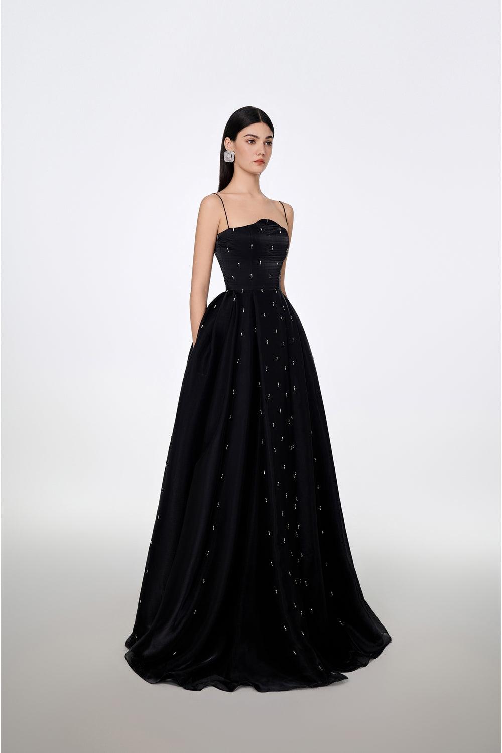 Camisole Wavy Chestline With Stone Embellishment - TRACY COUTURE